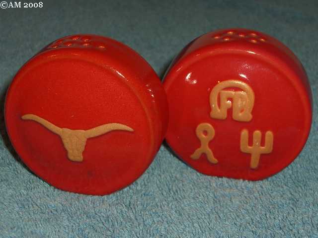 Frankoma Ranch shakers glazed flame